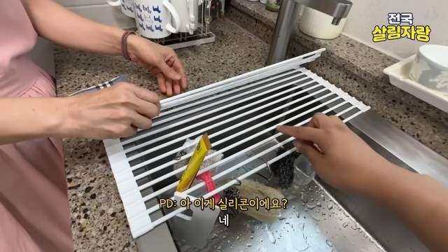 실리콘 건조대 하나로 과일 씻어 놓기·수세미·냄비 받침 — 전국살림자랑 ep.8 6:05 장면